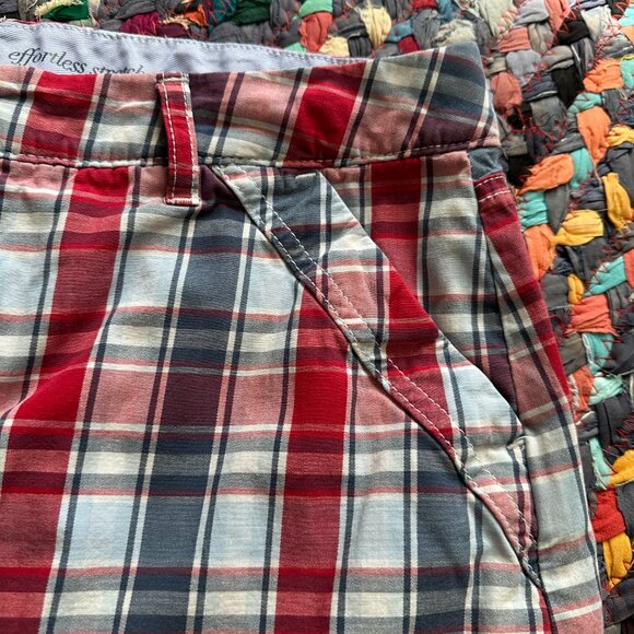 Croft & Barrow Red Blue Plaid Skort Women's Size 12 Stretch Preppy Y2K Americana - Picture 5 of 16